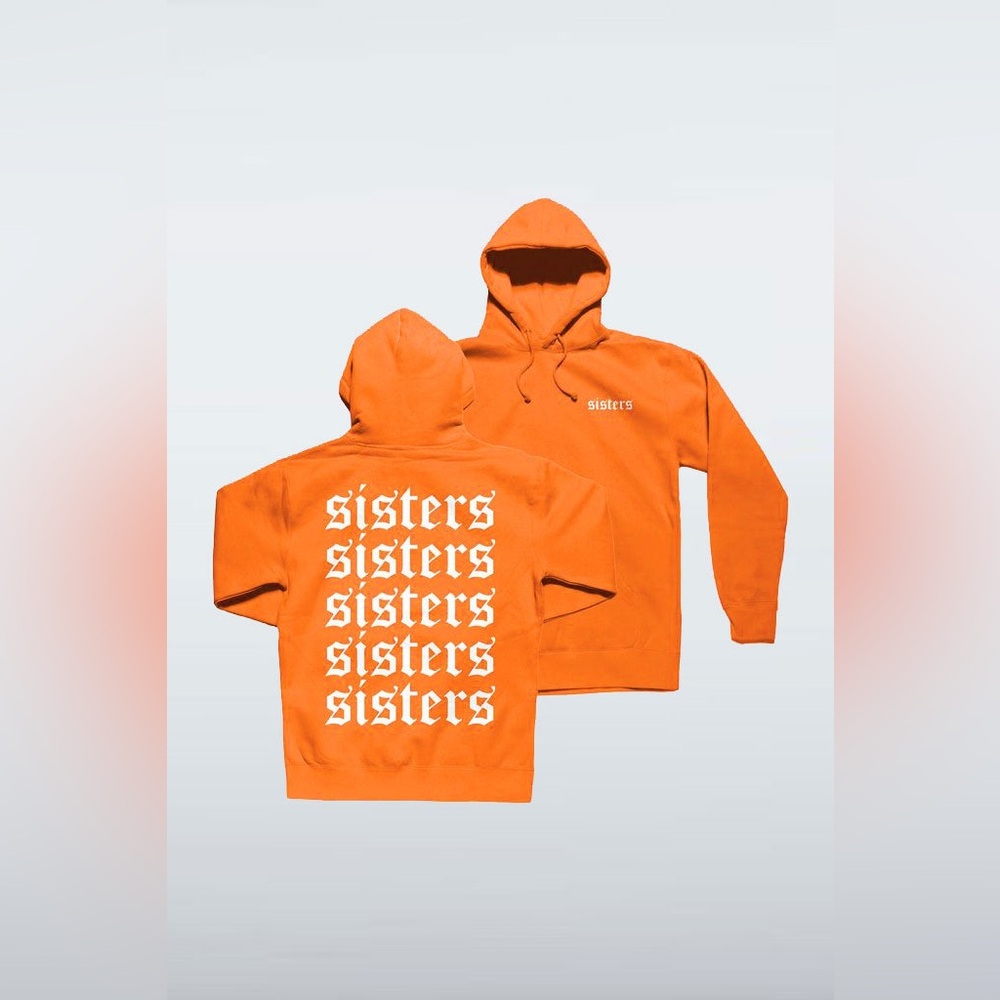 James Charles Original Sisters Repeating Orange 100% Cotton Hoodie EUC Size- XL